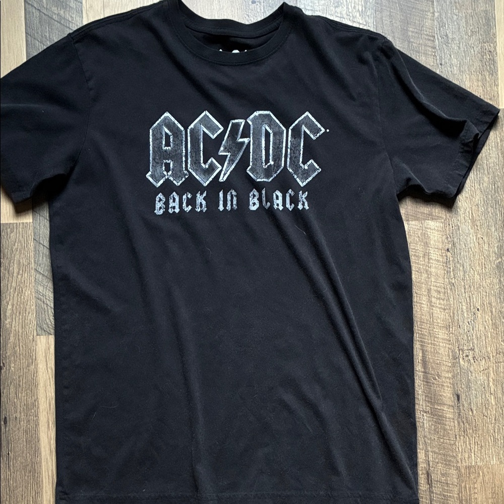 AC/DC Black and White 'Back in Black' Tee